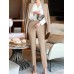 Solid Long Sleeve Lapel Two Pieces Suit For Women