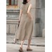 Solid Sleeveless Pocket Crew Neck Casual Dress