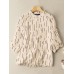 Stripe Button Stand Collar Casual Blouse