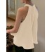 Women Solid Keyhole Back Sleeveless Halter Tank Top